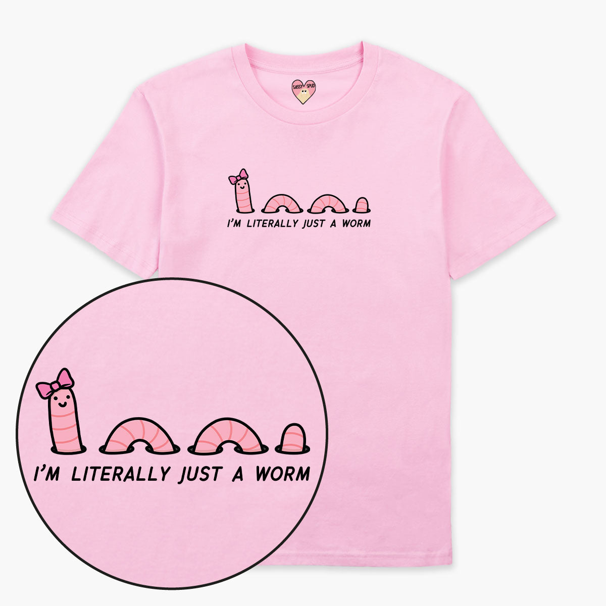 Just A Worm T-Shirt (Unisex)-Printed Clothing, Printed T Shirt, EP01-Sassy Spud