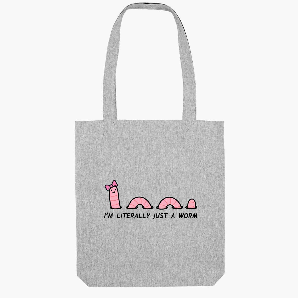 Just A Worm Tote Bag-Sassy Accessories, Sassy Gifts, Sassy Tote Bag, STAU760-Sassy Spud