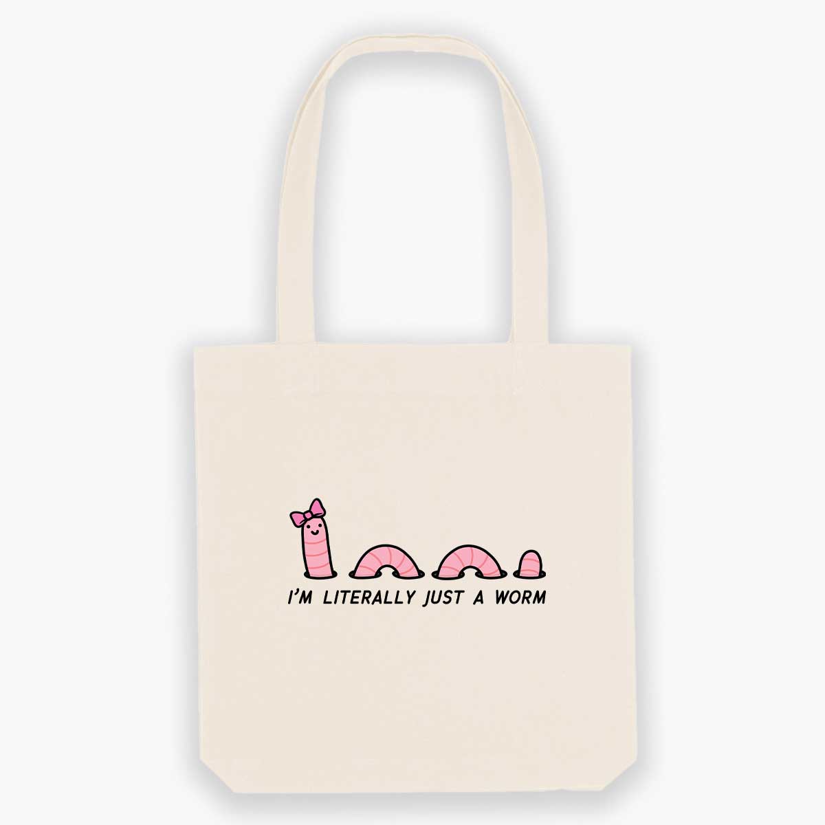 Just A Worm Tote Bag-Sassy Accessories, Sassy Gifts, Sassy Tote Bag, STAU760-Sassy Spud