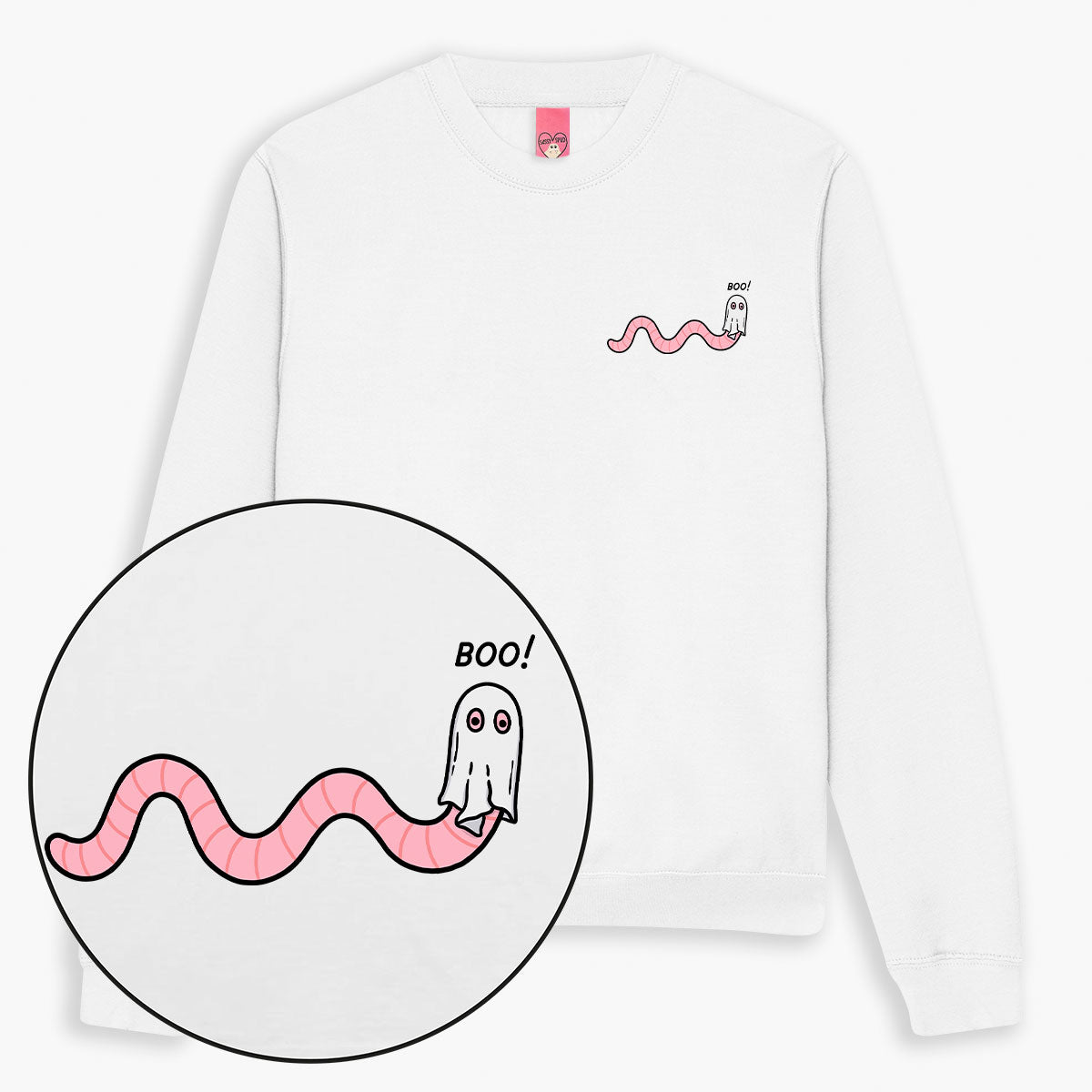 LIMITED EDITION: Ghosty Worm Halloween Sweatshirt (Unisex)-Printed Clothing, Printed Sweatshirt, JH030-Sassy Spud