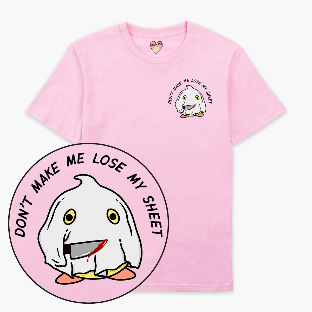 LIMITED EDITION: Stabby Sheet Halloween T-Shirt (Unisex)-Printed Clothing, Printed T Shirt, EP01-Sassy Spud