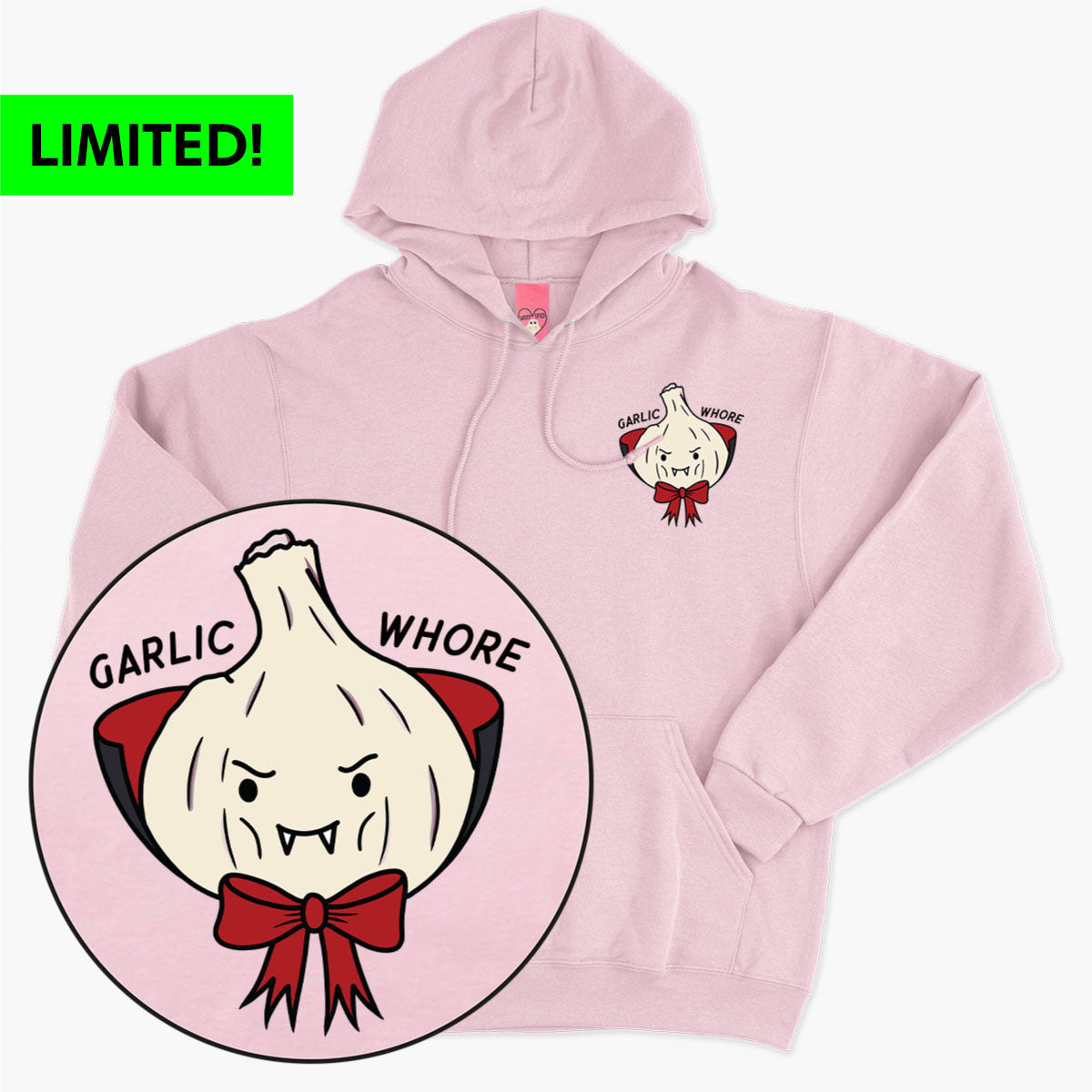 LIMITED EDITION: Vampire Garlic Whore Halloween Hoodie (Unisex)-Printed Clothing, Printed Hoodie, JH001-Sassy Spud