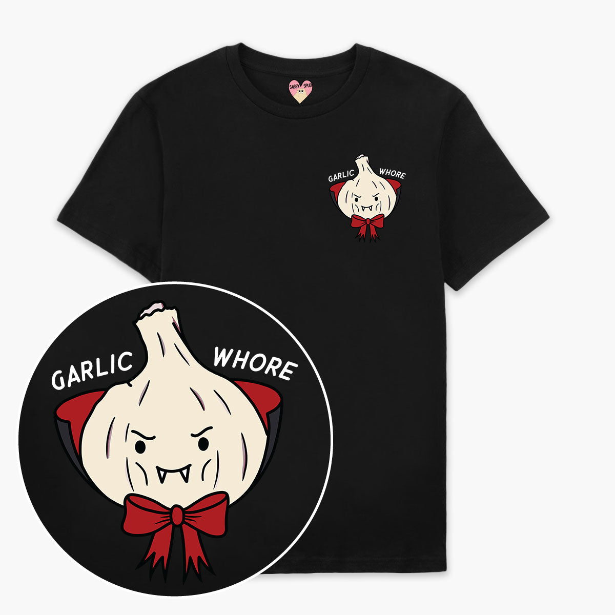 LIMITED EDITION: Vampire Garlic Whore Halloween T-Shirt (Unisex)-Printed Clothing, Printed T Shirt, EP01-Sassy Spud