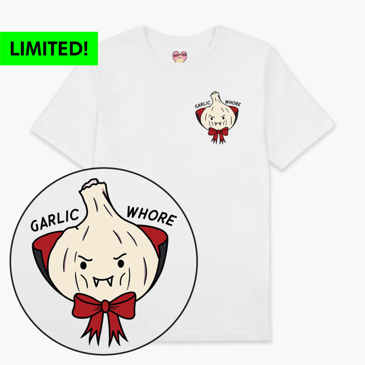LIMITED EDITION: Vampire Garlic Whore Halloween T-Shirt (Unisex)-Printed Clothing, Printed T Shirt, EP01-Sassy Spud