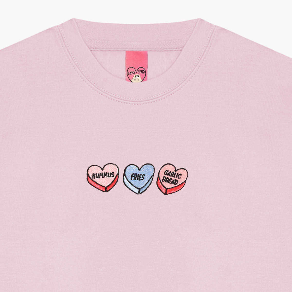 Love Hearts Embroidered Sweatshirt (Unisex)-Embroidered Clothing, Embroidered Sweatshirt, JH030-Sassy Spud