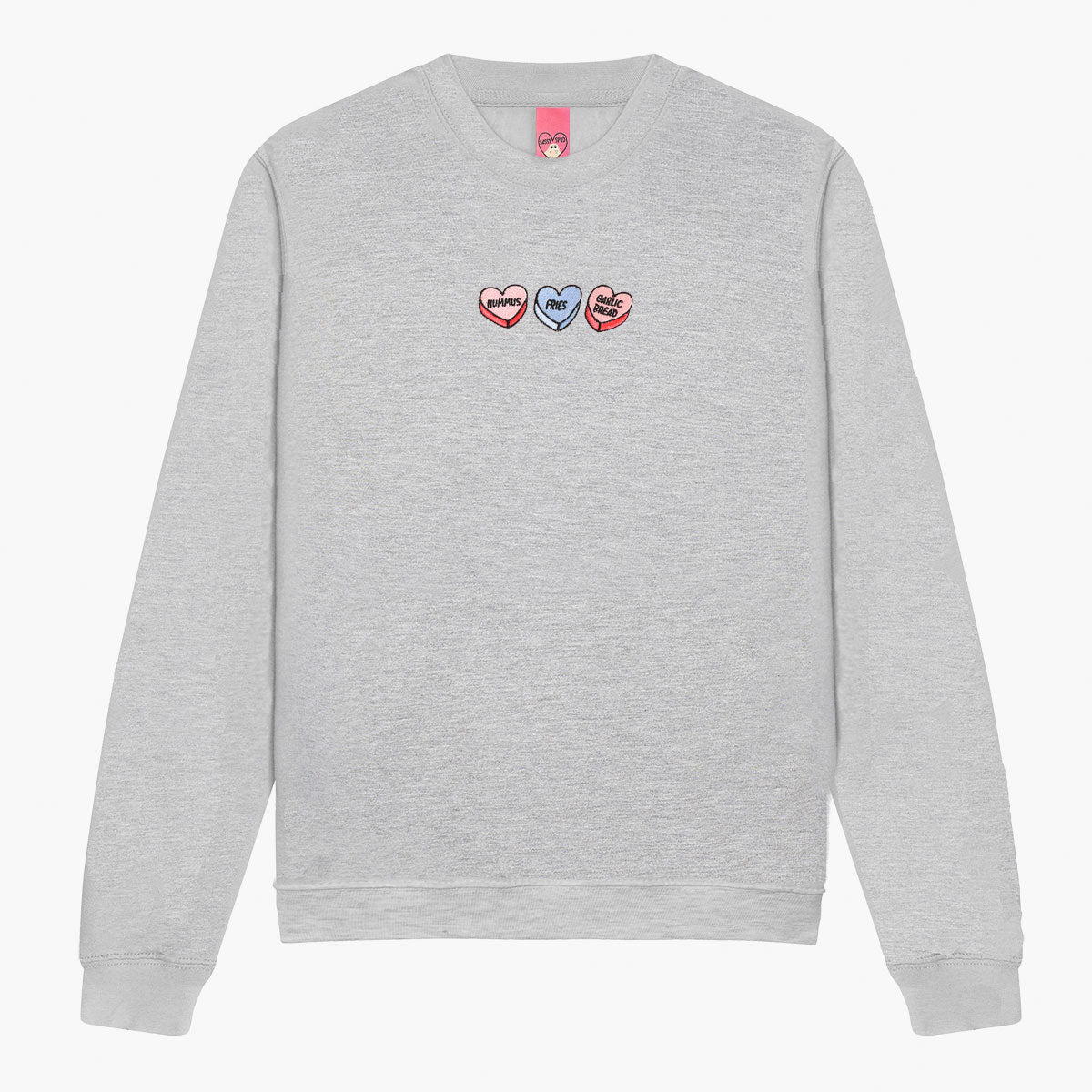 Love Hearts Embroidered Sweatshirt (Unisex)-Embroidered Clothing, Embroidered Sweatshirt, JH030-Sassy Spud