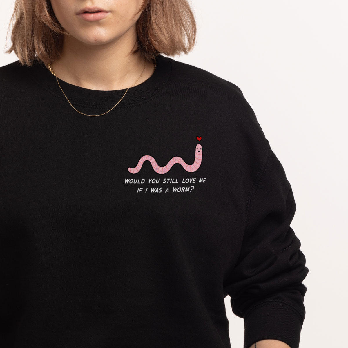 Love Me Worm Sweatshirt (Unisex)-Printed Clothing, Printed Sweatshirt, JH030-Sassy Spud