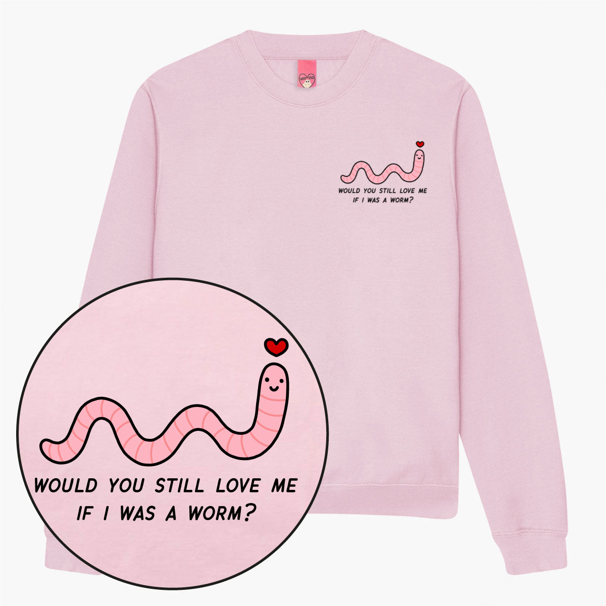 Love Me Worm Sweatshirt (Unisex)-Printed Clothing, Printed Sweatshirt, JH030-Sassy Spud