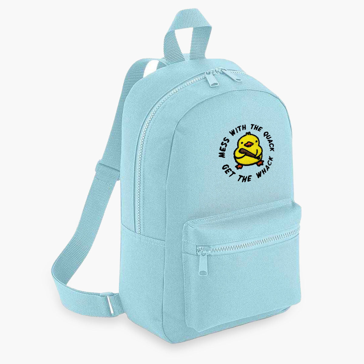 Mess With The Quack Embroidered Mini Backpack-Sassy Accessories, Sassy Gifts, Sassy Mini Backpack, BG153-Sassy Spud