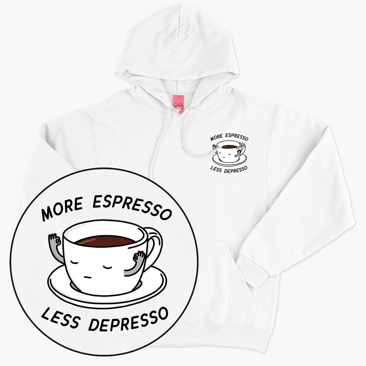 More Espresso Less Depresso Hoodie (Unisex)-Printed Clothing, Printed Hoodie, JH001-Sassy Spud