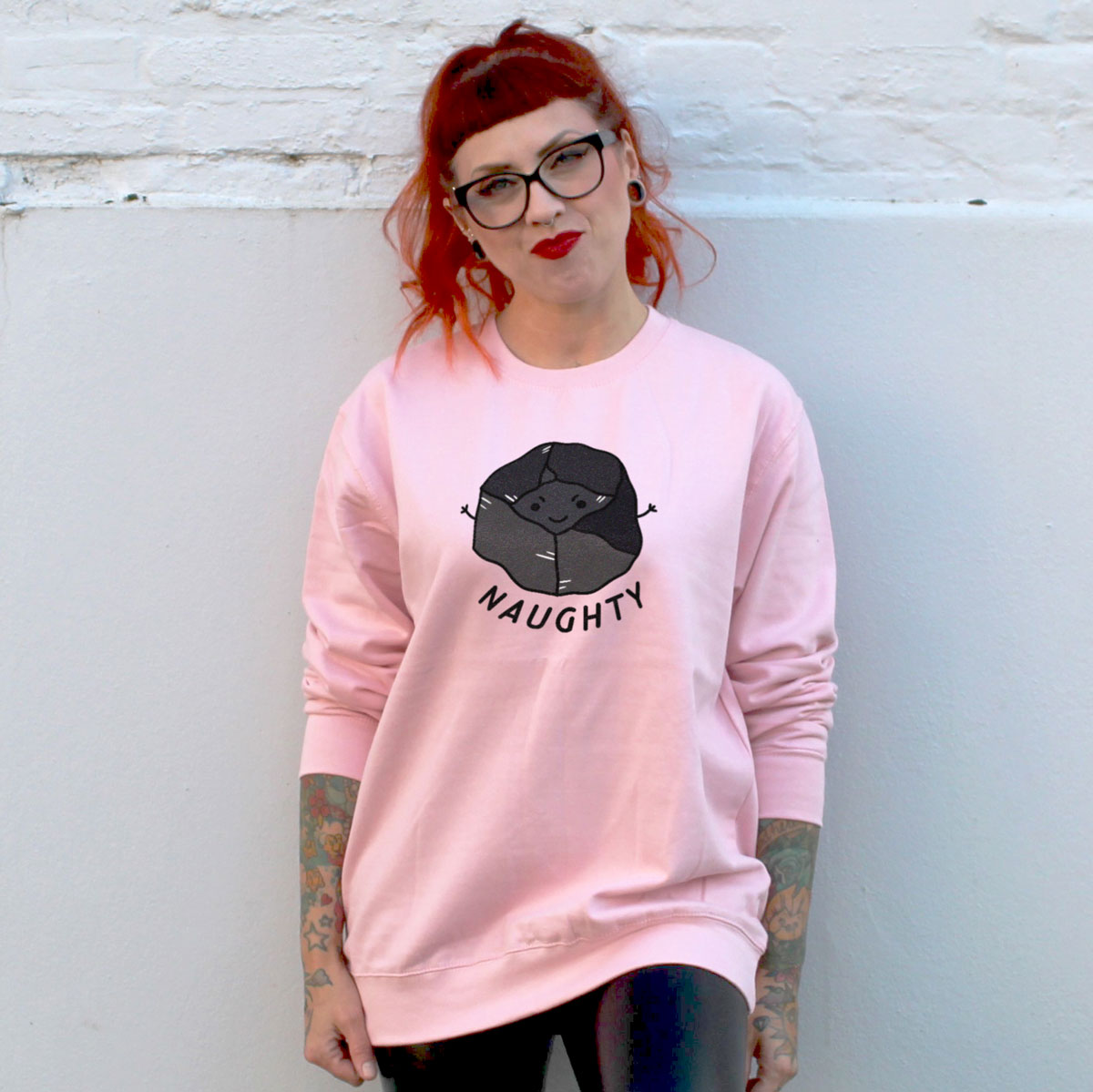 Naughty Coal Christmas Jumper (Unisex)-Printed Clothing, Printed Sweatshirt, JH030-Sassy Spud