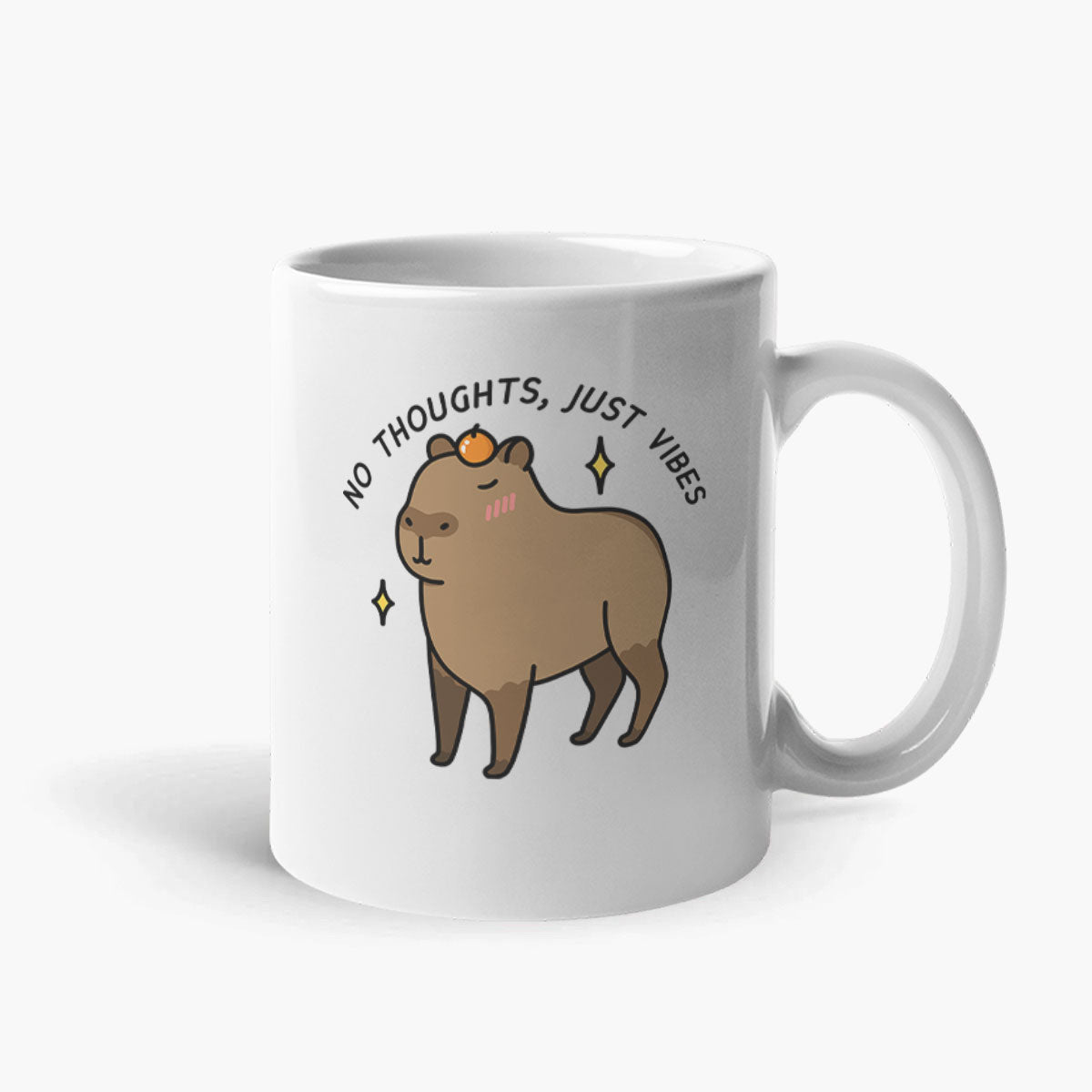 No Thoughts Just Vibes Coffee Mug-Funny Gift, Funny Coffee Mug, 11oz White Ceramic-Sassy Spud