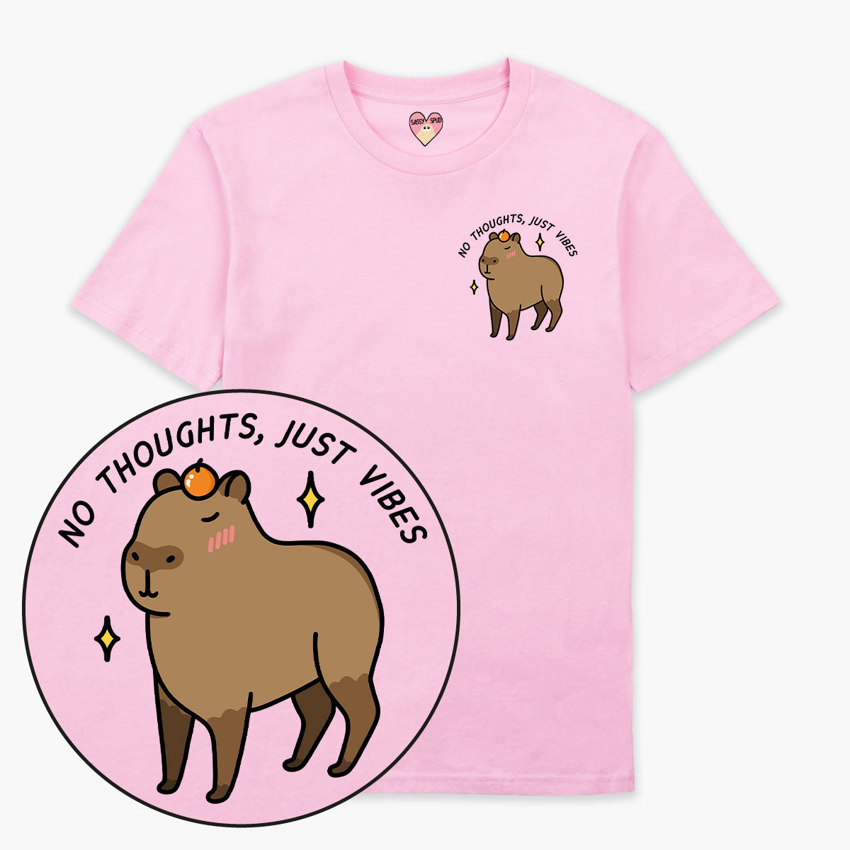 No Thoughts Just Vibes T-Shirt (Unisex)-Printed Clothing, Printed T Shirt, EP01-Sassy Spud