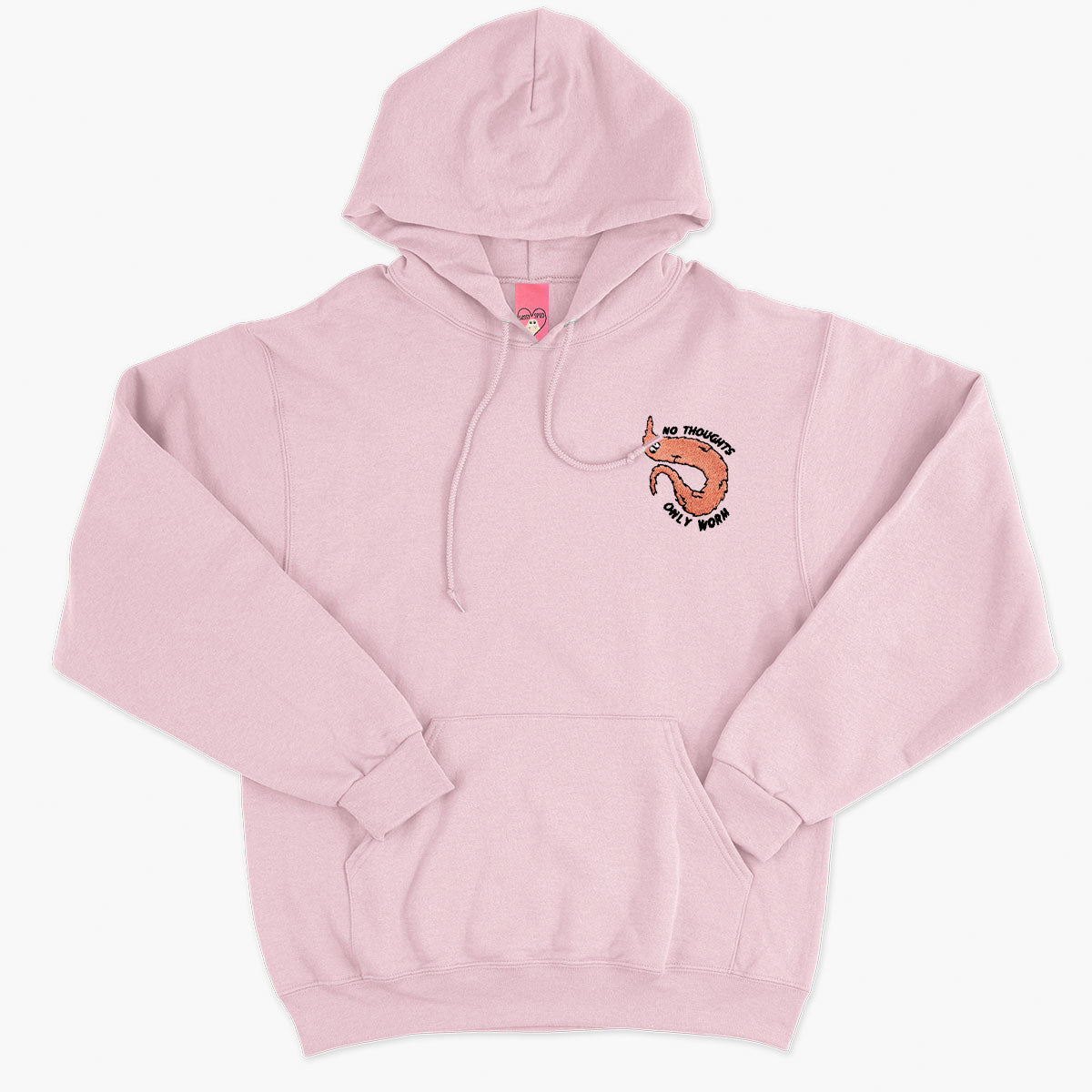 Orange Worm On A String Embroidered Hoodie (Unisex)-Embroidered Clothing, Embroidered Hoodie, JH001-Sassy Spud