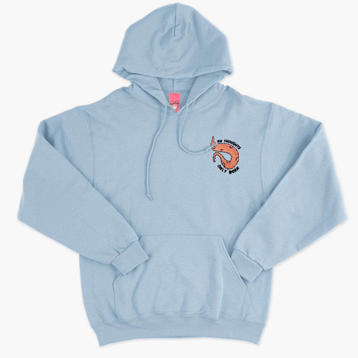 Orange Worm On A String Embroidered Hoodie (Unisex)-Embroidered Clothing, Embroidered Hoodie, JH001-Sassy Spud