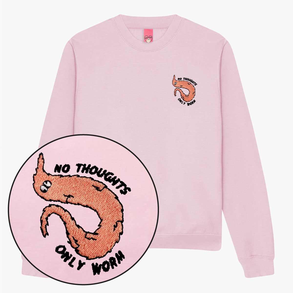 Orange Worm On A String Embroidered Sweatshirt (Unisex)-Embroidered Clothing, Embroidered Sweatshirt, JH030-Sassy Spud