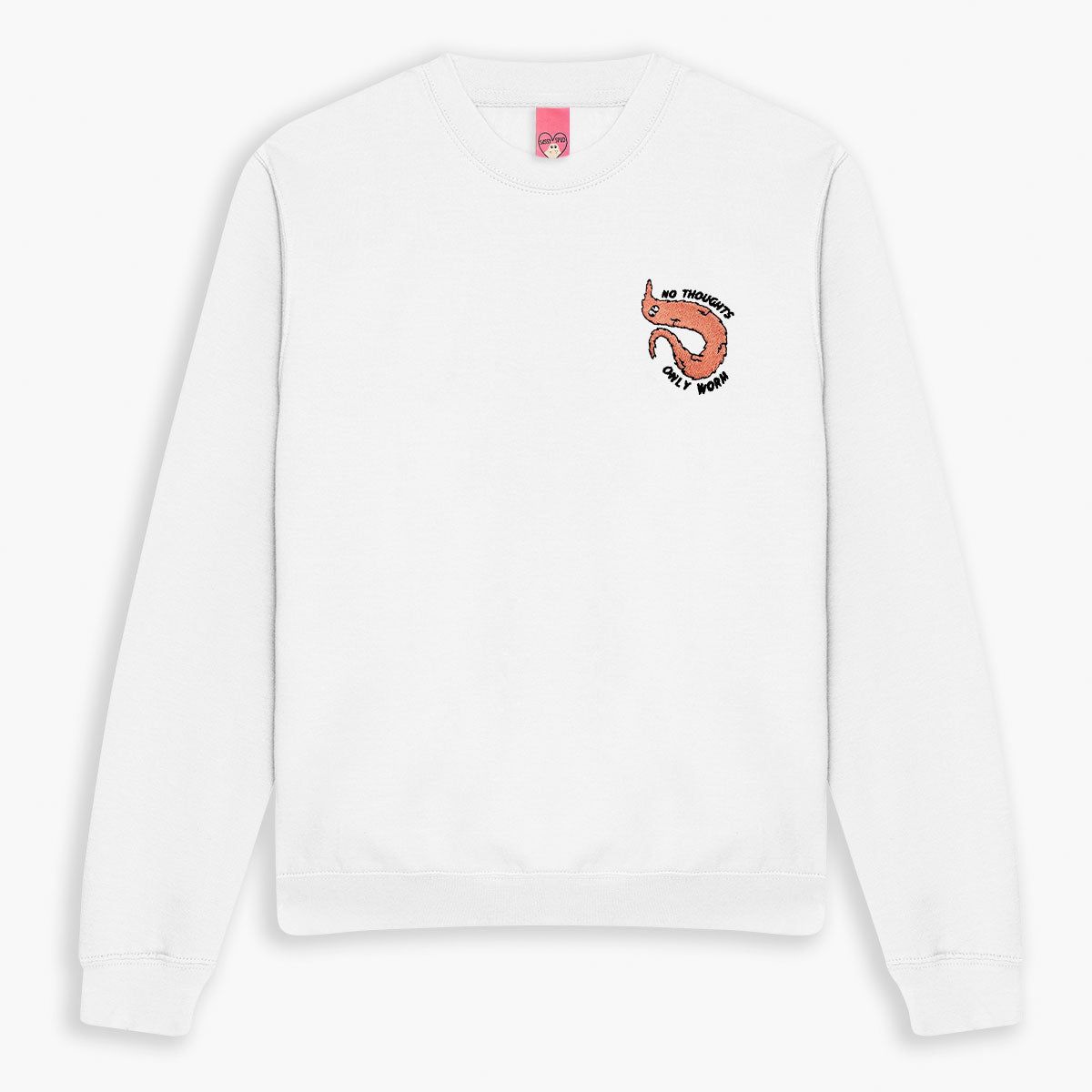 Orange Worm On A String Embroidered Sweatshirt (Unisex)-Embroidered Clothing, Embroidered Sweatshirt, JH030-Sassy Spud