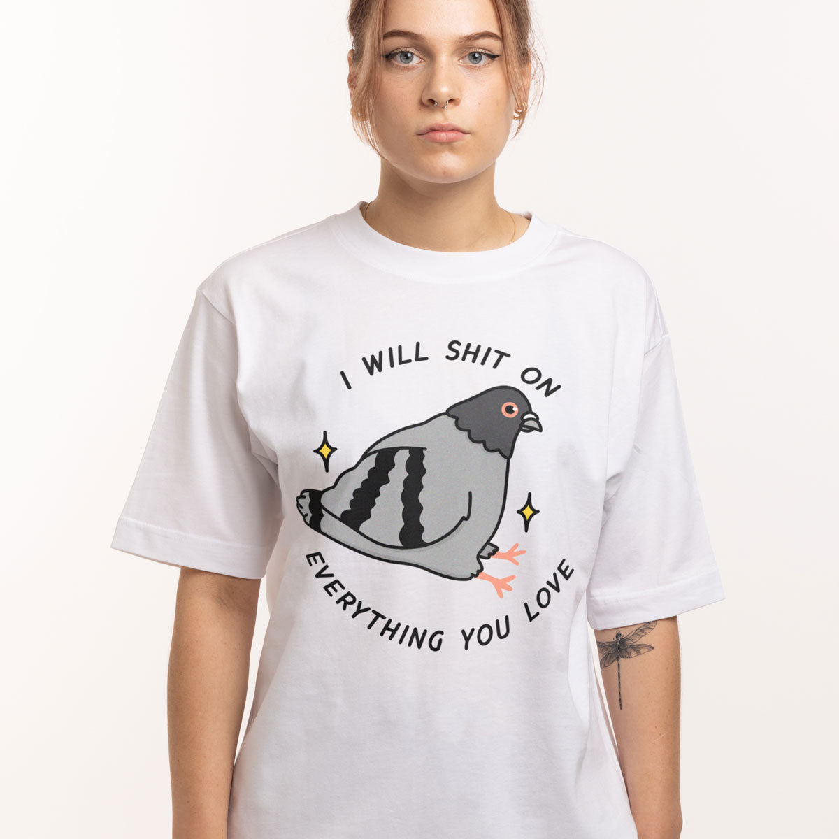 Pigeon Poo Full Print T-Shirt (Unisex)-Printed Clothing, Printed T Shirt, EP01-Sassy Spud