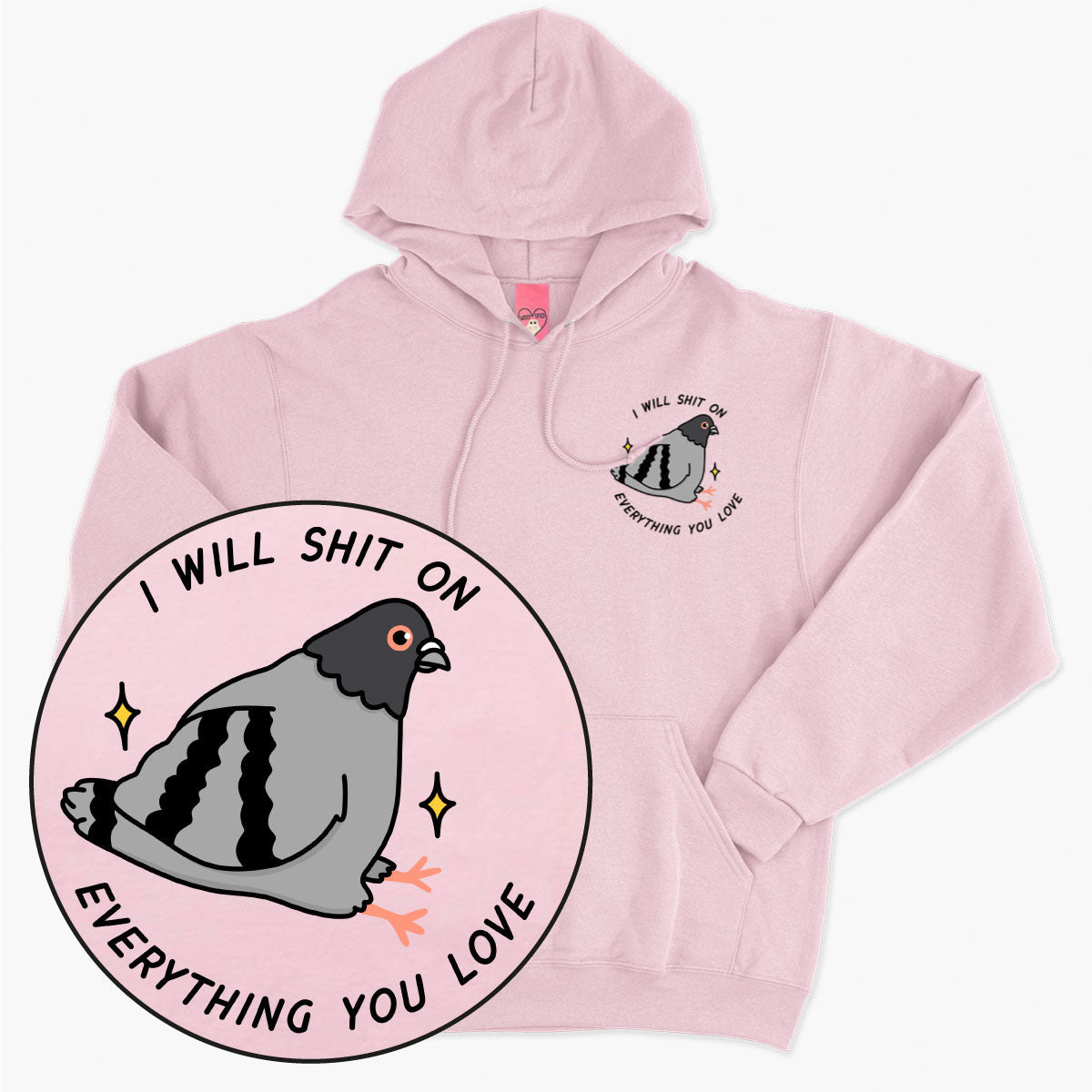 Pigeon Poo Hoodie (Unisex)-Printed Clothing, Printed Hoodie, JH001-Sassy Spud