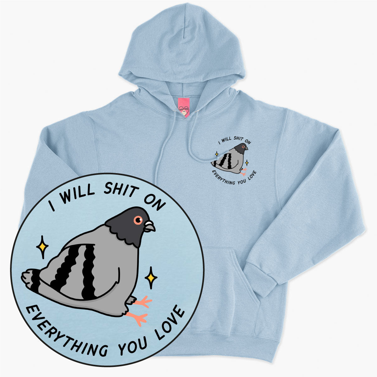 Pigeon Poo Hoodie (Unisex)-Printed Clothing, Printed Hoodie, JH001-Sassy Spud