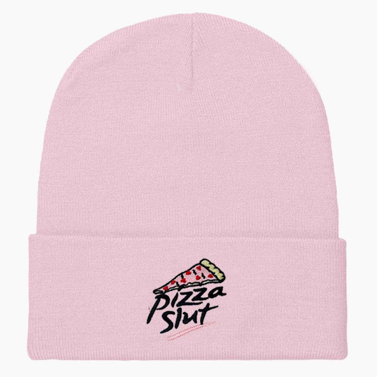 Pizza Slut Embroidered Beanie-Embroidered Clothing, Embroidered Beanie, BB45-Sassy Spud