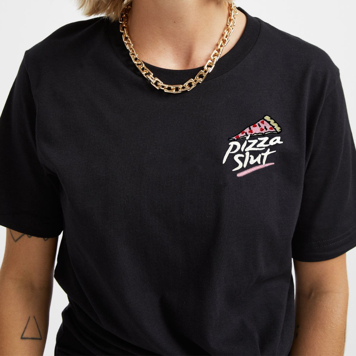 Pizza Slut Embroidered T-Shirt (Unisex)