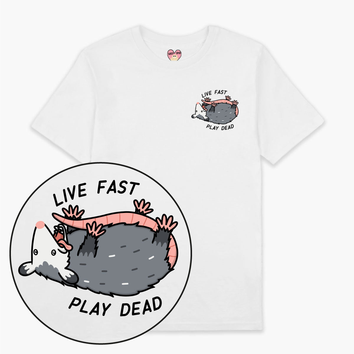 Play Dead Possum T-Shirt (Unisex)-Printed Clothing, Printed T Shirt, EP01-Sassy Spud