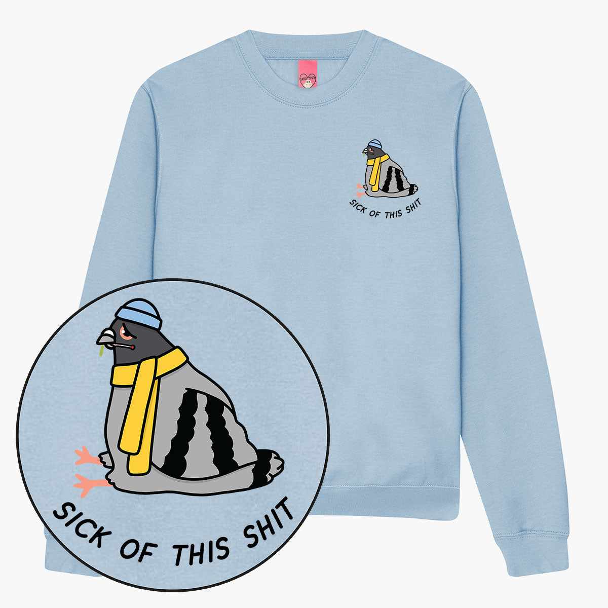 Poorly Pigeon Sweatshirt (Unisex)-Printed Clothing, Printed Sweatshirt, JH030-Sassy Spud