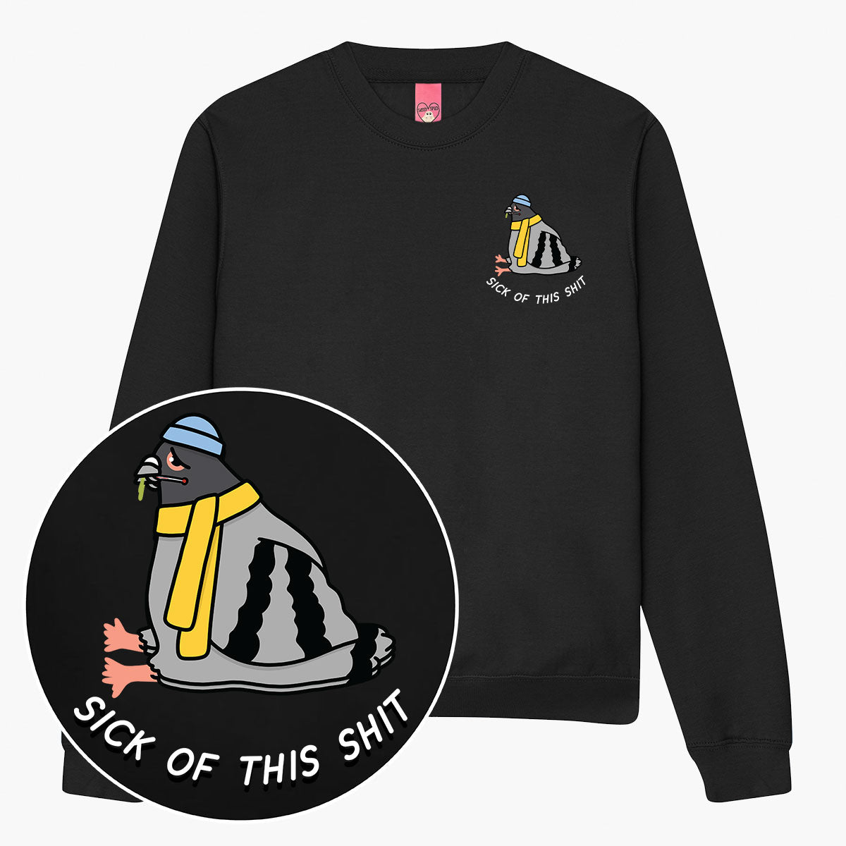 Poorly Pigeon Sweatshirt (Unisex)-Printed Clothing, Printed Sweatshirt, JH030-Sassy Spud