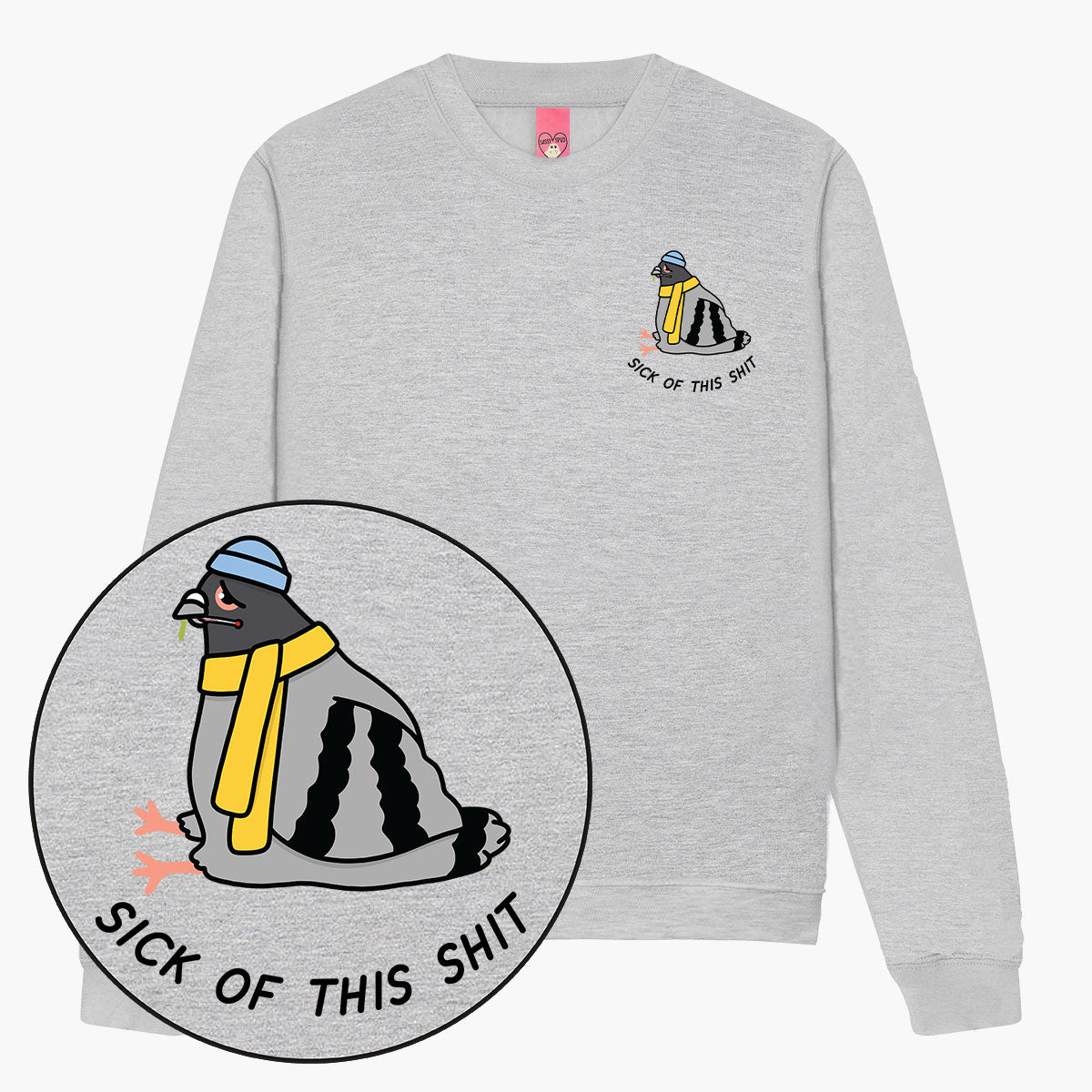 Poorly Pigeon Sweatshirt (Unisex)-Printed Clothing, Printed Sweatshirt, JH030-Sassy Spud