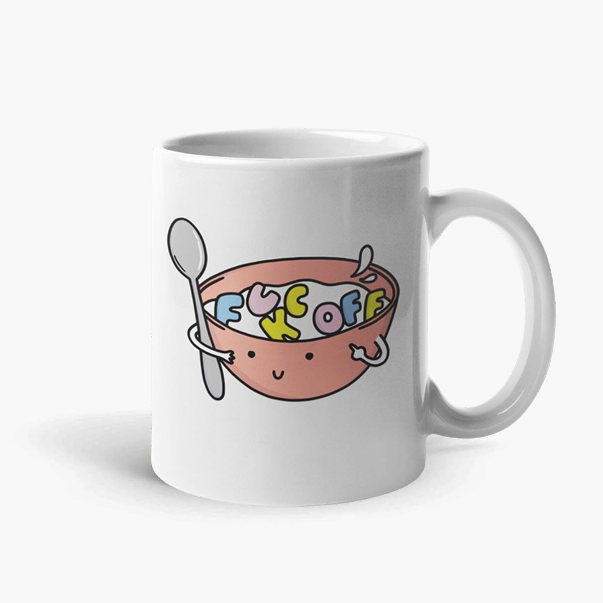 Rude Cereal Coffee Mug-Funny Gift, Funny Coffee Mug, 11oz White Ceramic-Sassy Spud