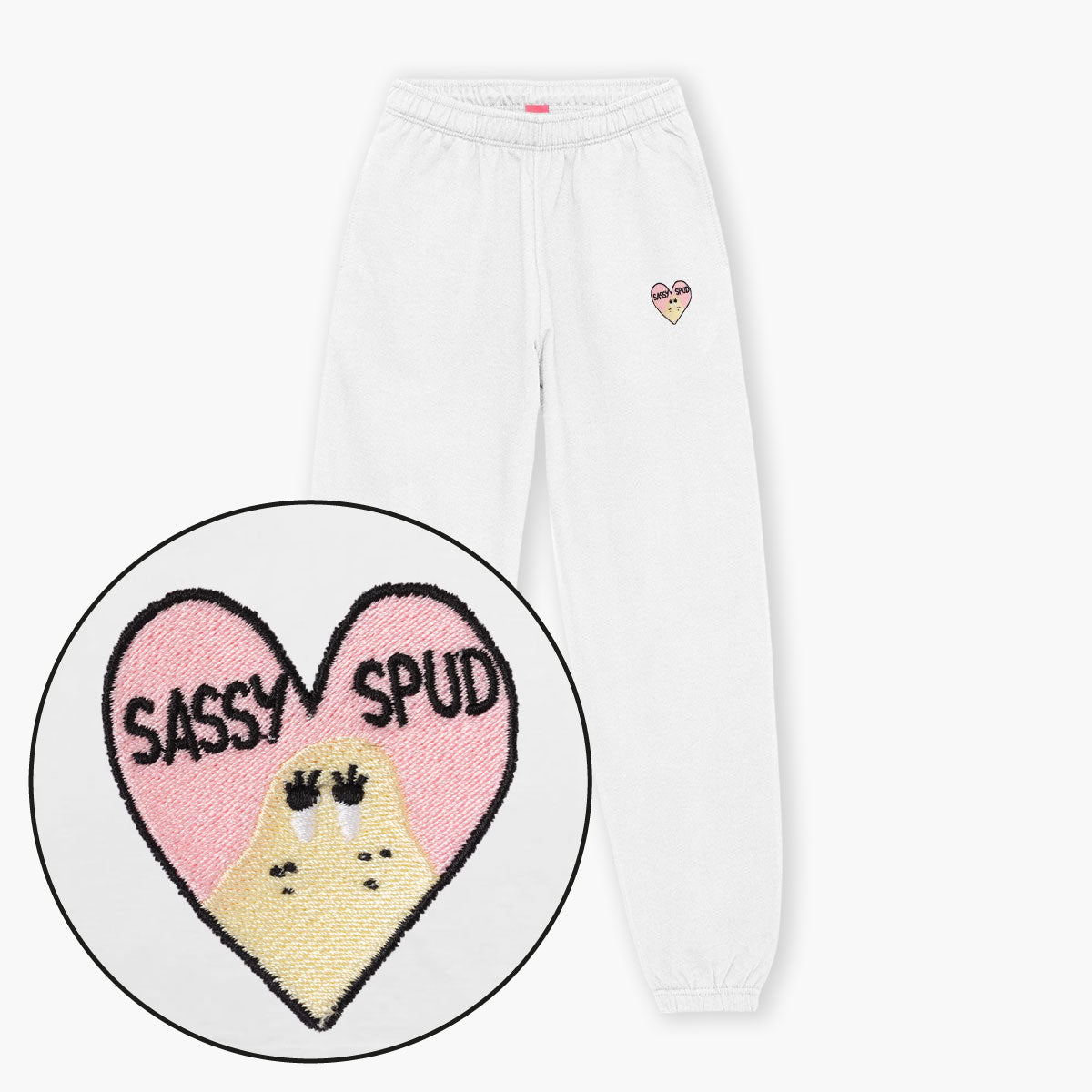 Sassy Spud Embroidered Joggers (Unisex)-Embroidered Clothing, Embroidered Joggers, JH072-Sassy Spud