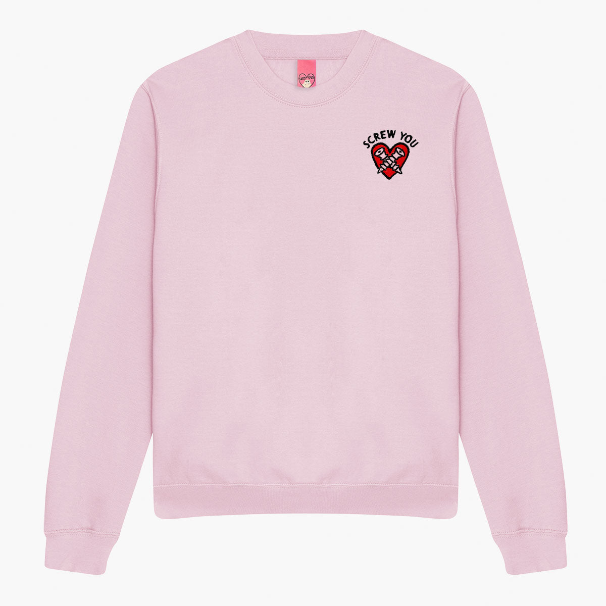 Screw You Embroidered Sweatshirt (Unisex)-Embroidered Clothing, Embroidered Sweatshirt, JH030-Sassy Spud