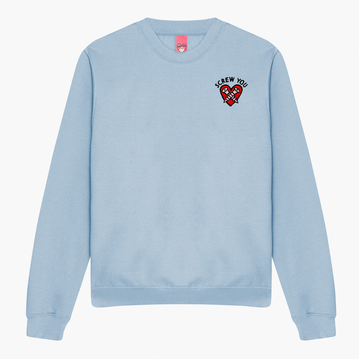 Screw You Embroidered Sweatshirt (Unisex)-Embroidered Clothing, Embroidered Sweatshirt, JH030-Sassy Spud