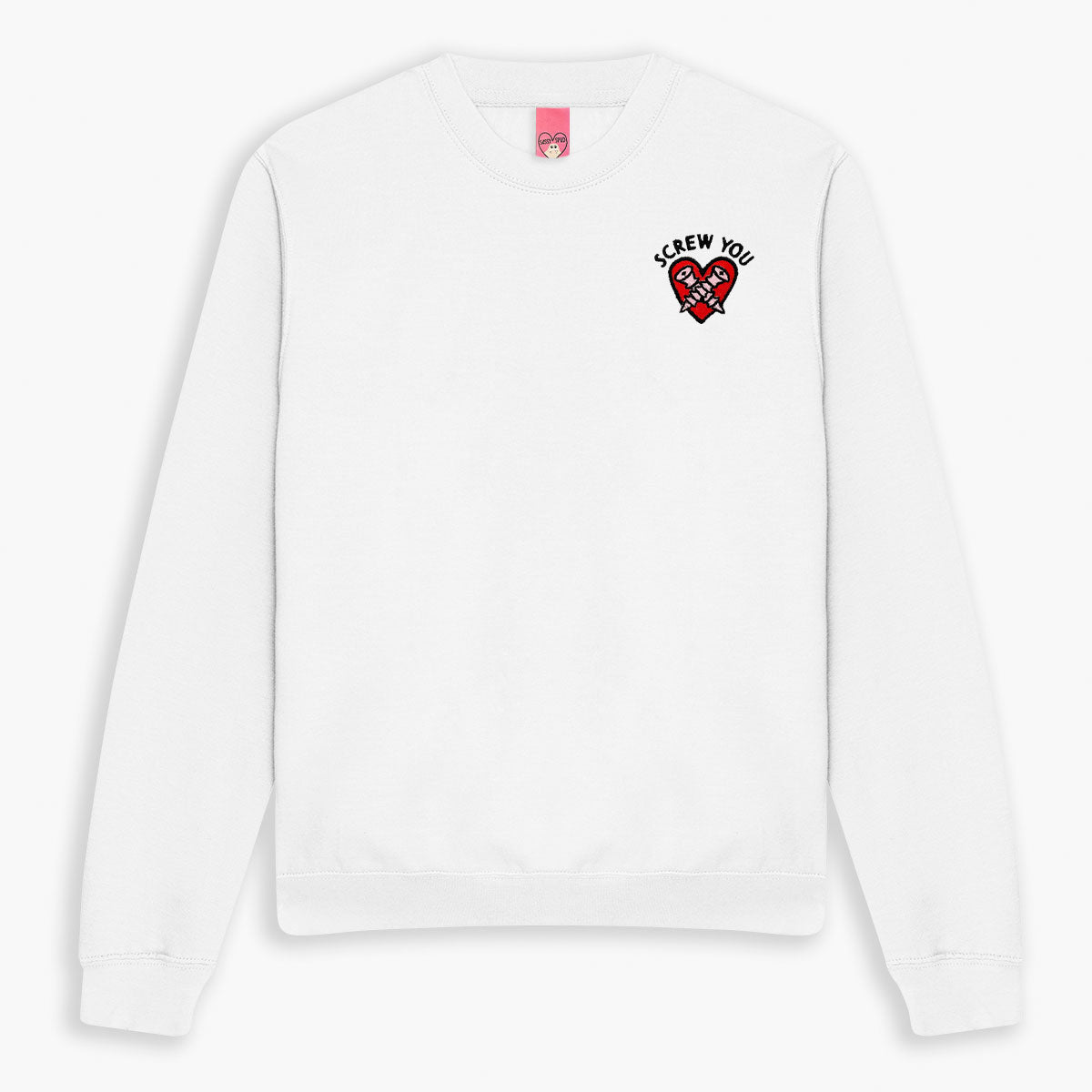 Screw You Embroidered Sweatshirt (Unisex)-Embroidered Clothing, Embroidered Sweatshirt, JH030-Sassy Spud