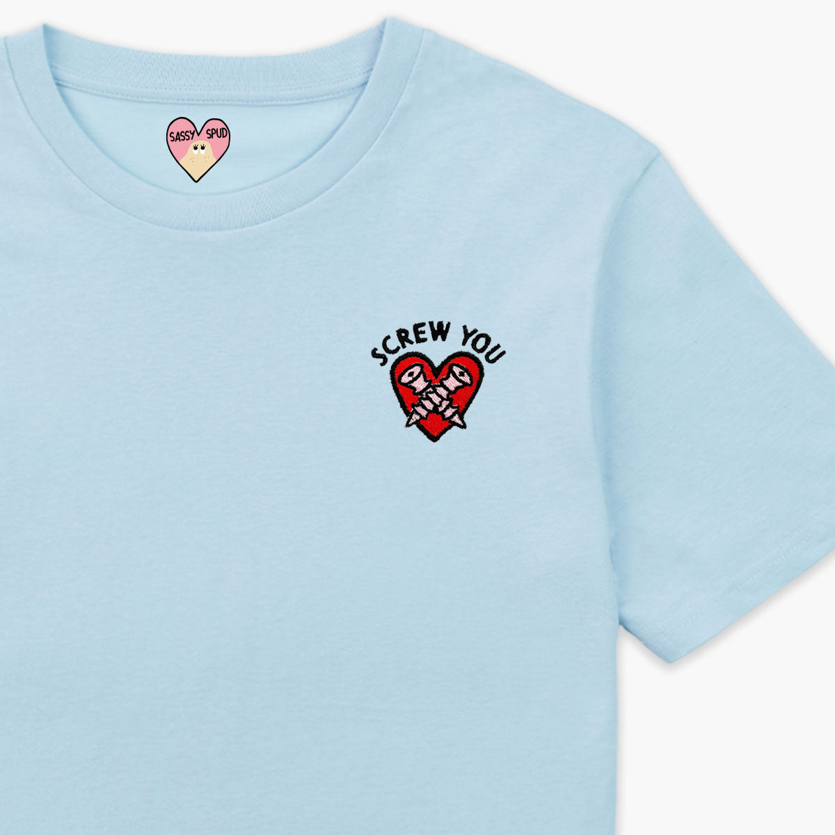 Screw You Embroidered T-Shirt (Unisex)-Embroidered Clothing, Embroidered T Shirt, EP01-Sassy Spud