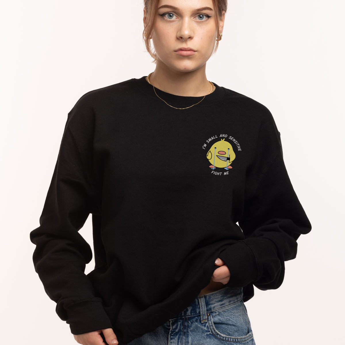 Small And Sensitive Sweatshirt (Unisex)-Printed Clothing, Printed Sweatshirt, JH030-Sassy Spud