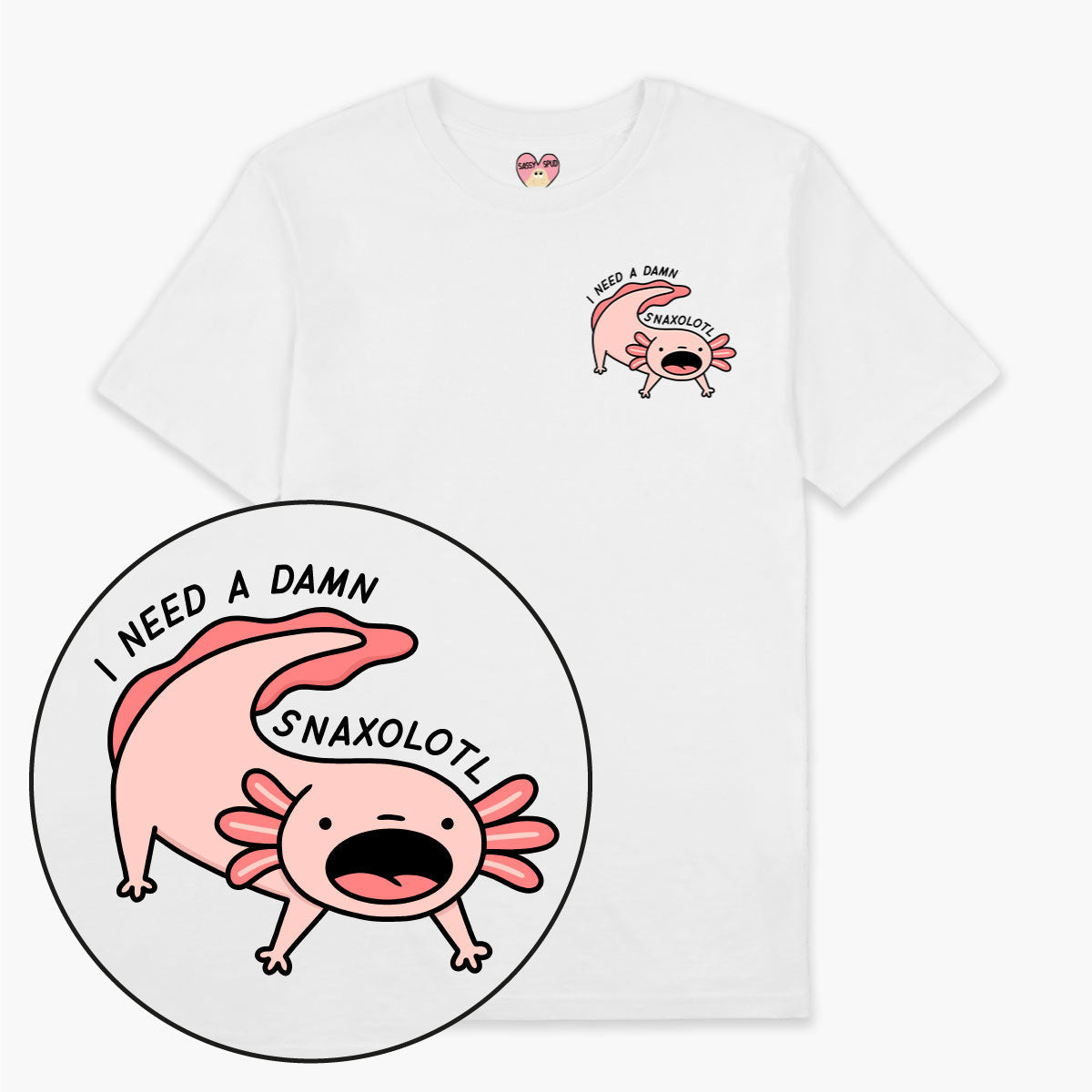 Snaxolotl T-Shirt (Unisex)-Printed Clothing, Printed T Shirt, EP01-Sassy Spud