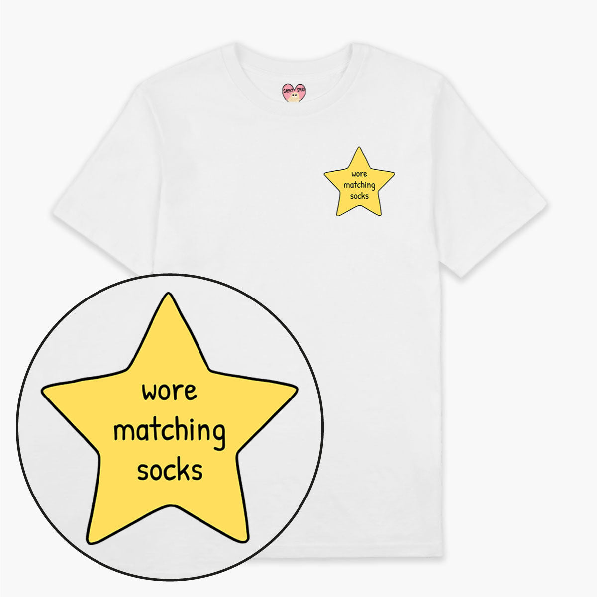 Socks Gold Star T-Shirt (Unisex)-Printed Clothing, Printed T Shirt, EP01-Sassy Spud