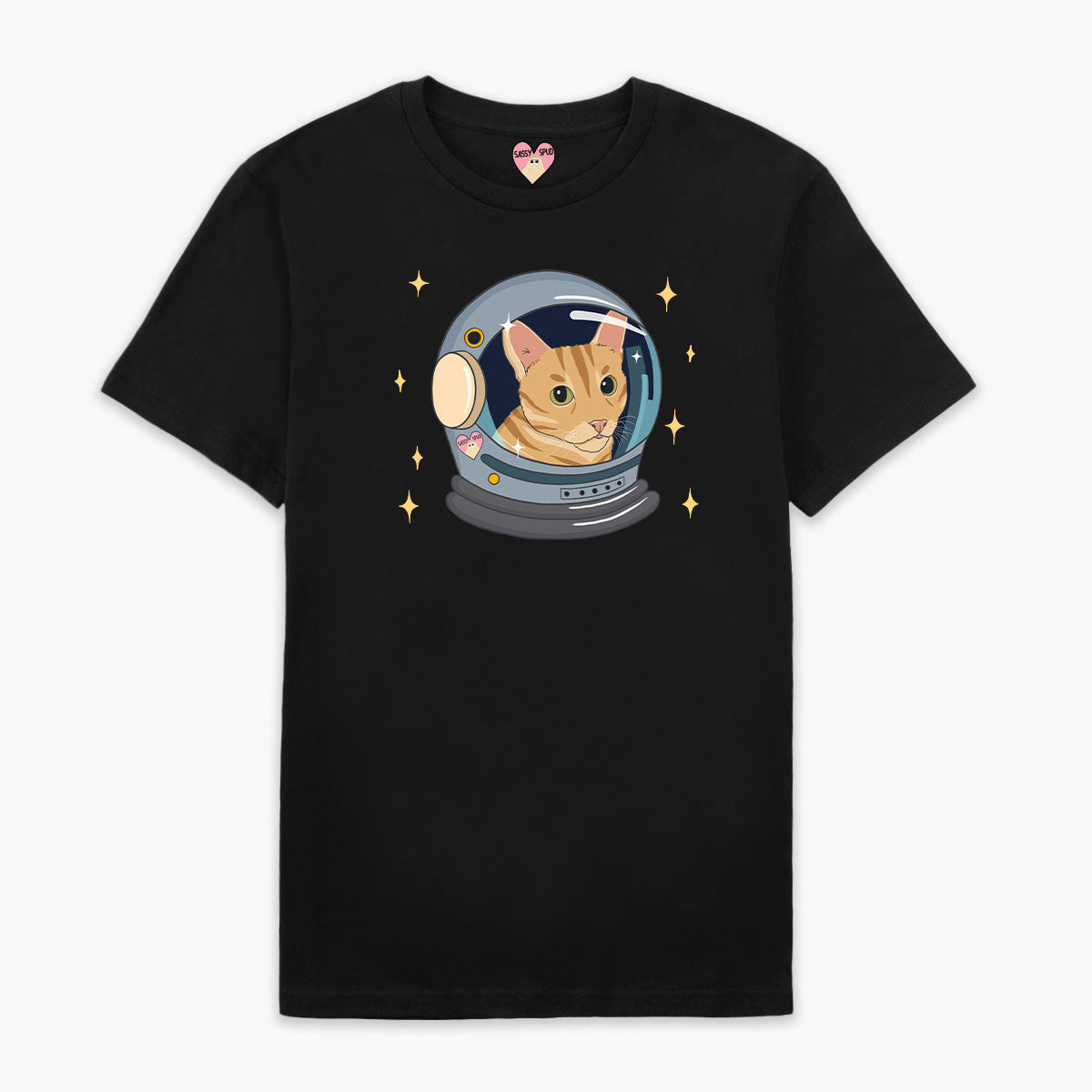 Space Cat Organic Cotton T-Shirt (Unisex )-Printed Clothing, Printed T Shirt, EP01-Sassy Spud