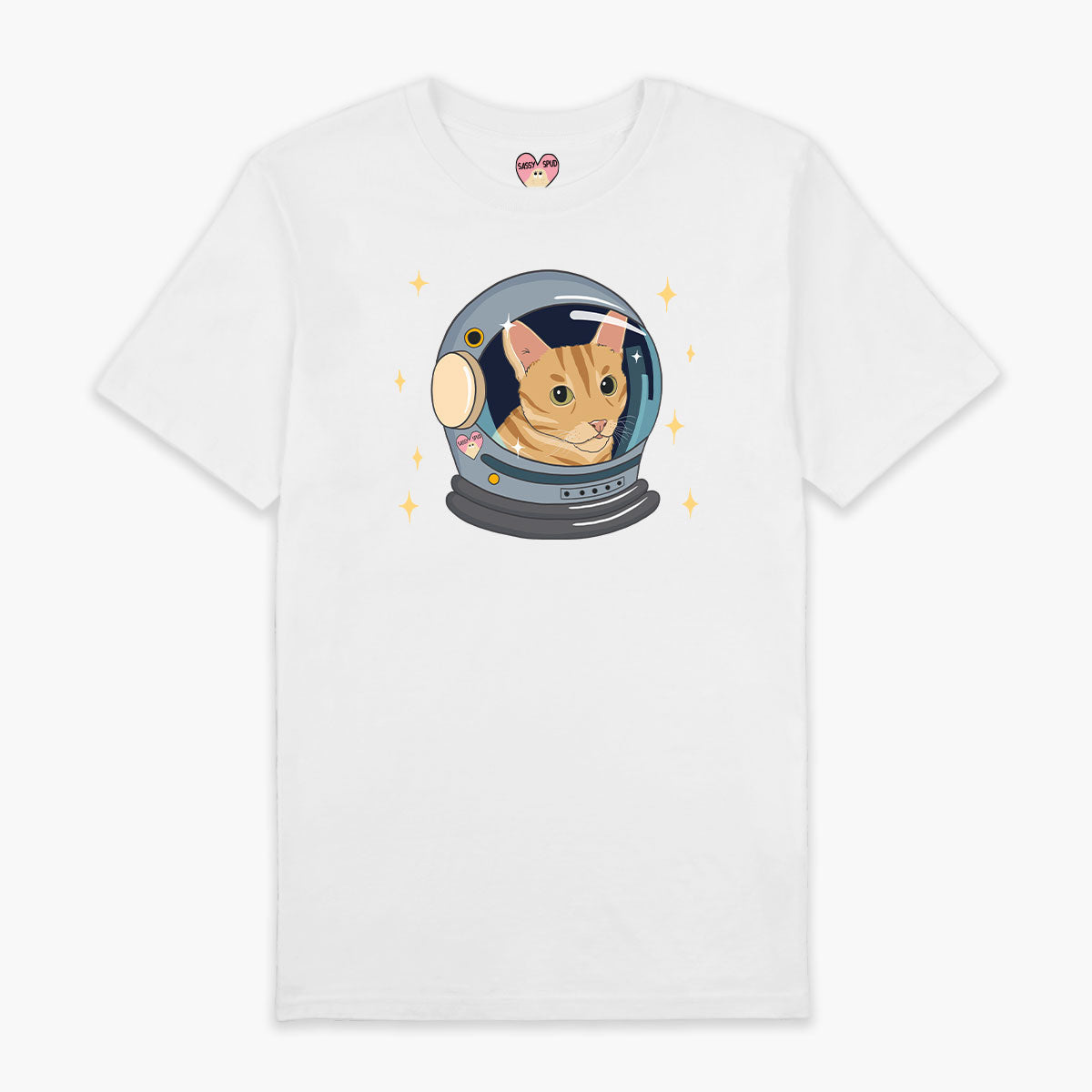 Space Cat Organic Cotton T-Shirt (Unisex )-Printed Clothing, Printed T Shirt, EP01-Sassy Spud