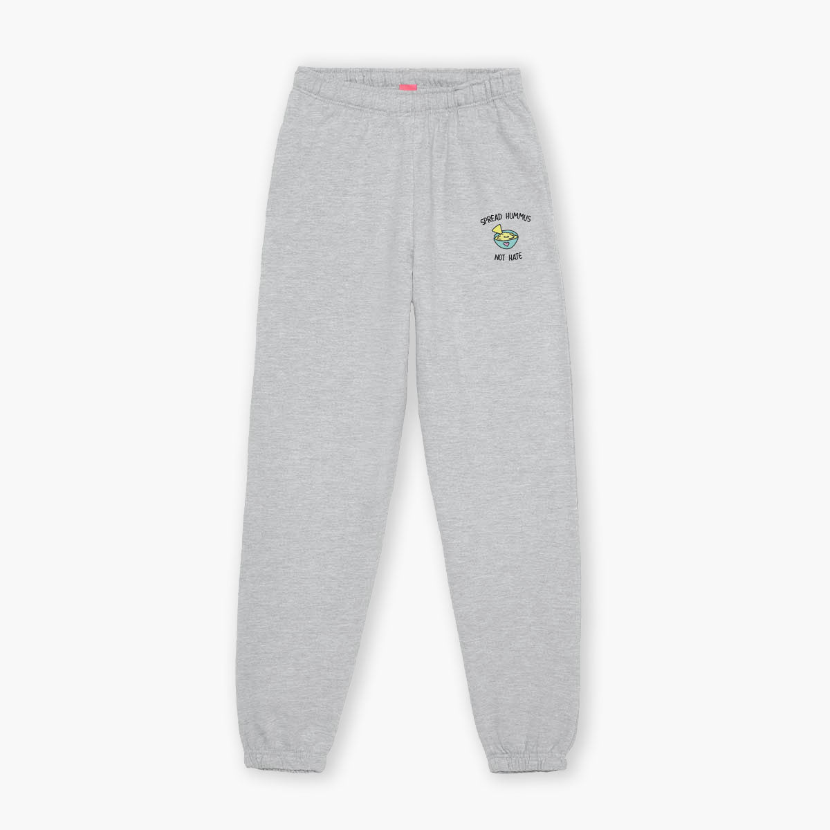 Spread Hummus Not Hate Embroidered Joggers (Unisex)-Embroidered Clothing, Embroidered Joggers, JH072-Sassy Spud