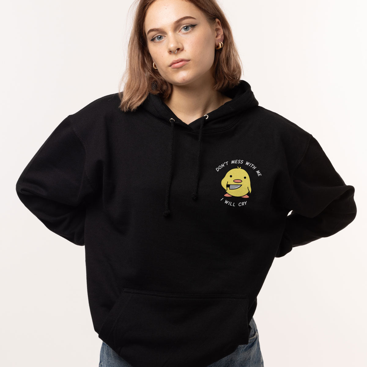 Stabby Chick Hoodie (Unisex)-Printed Clothing, Printed Hoodie, JH001-Sassy Spud