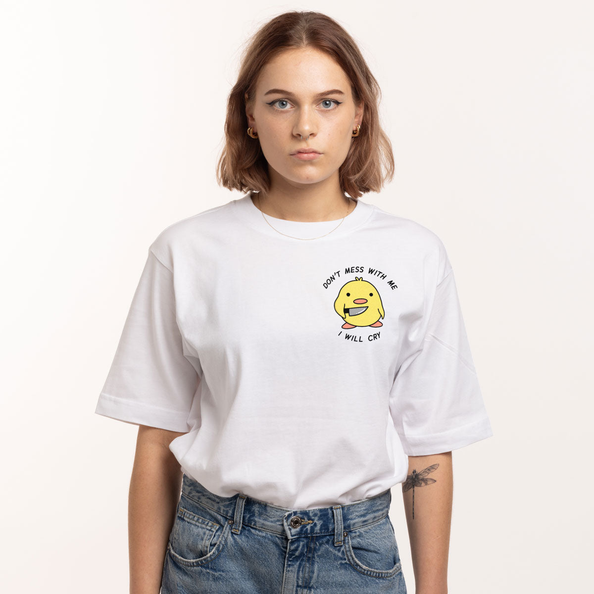 Stabby Chick T-Shirt (Unisex)-Printed Clothing, Printed T Shirt, EP01-Sassy Spud