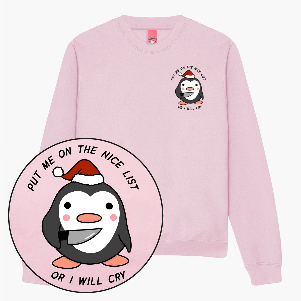 Stabby Penguin Christmas Jumper (Unisex)-Printed Clothing, Printed Sweatshirt, JH030-Sassy Spud