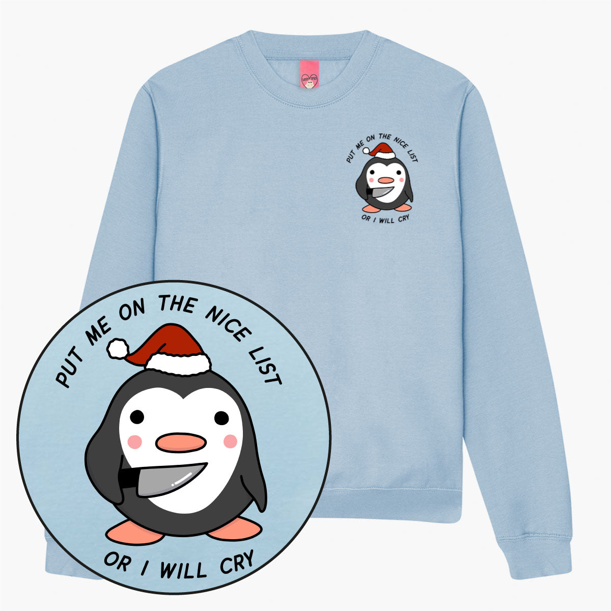 Stabby Penguin Christmas Jumper (Unisex)-Printed Clothing, Printed Sweatshirt, JH030-Sassy Spud