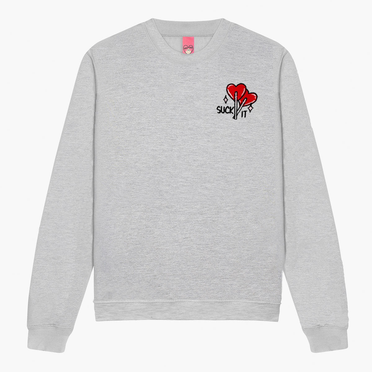 Suck It Lollipop Embroidered Sweatshirt (Unisex)-Embroidered Clothing, Embroidered Sweatshirt, JH030-Sassy Spud