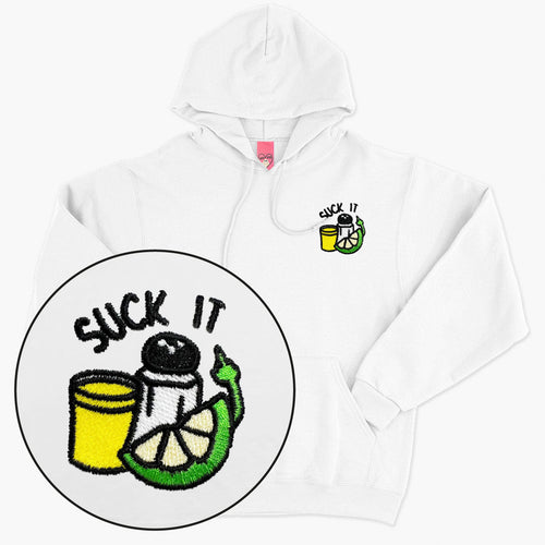 Suck It Tequila Embroidered Hoodie (Unisex)-Embroidered Clothing, Embroidered Hoodie, JH001-Sassy Spud