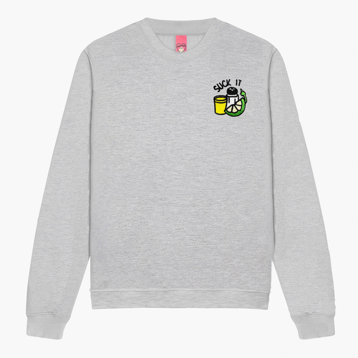 Suck It Tequila Embroidered Sweatshirt (Unisex)-Embroidered Clothing, Embroidered Sweatshirt, JH030-Sassy Spud