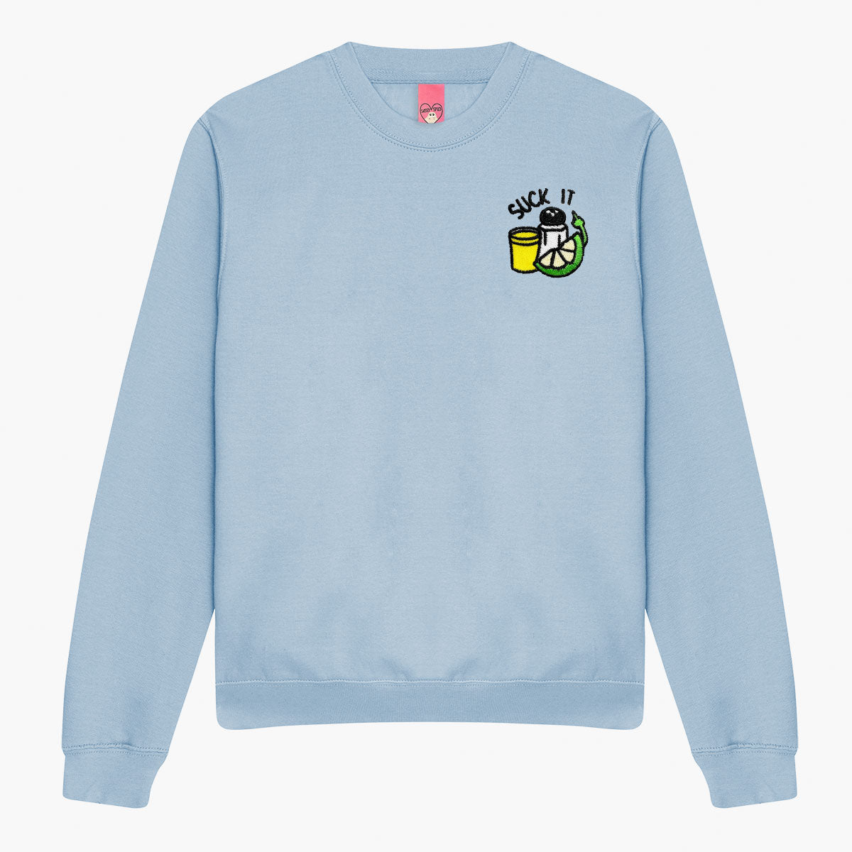Suck It Tequila Embroidered Sweatshirt (Unisex)-Embroidered Clothing, Embroidered Sweatshirt, JH030-Sassy Spud